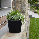 6" Black Recycled Plastic Indoor Outdoor Round Pot Planter