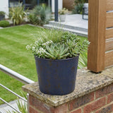 6" Blue Recycled Plastic Indoor Outdoor Round Pot Planter