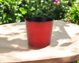6" Red Recycled Plastic Indoor Outdoor Round Pot Planter