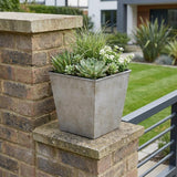 5" Gray Recycled Plastic Indoor Outdoor Square Pot Planter