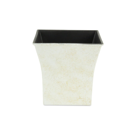 7" Cream Recycled Plastic Indoor Outdoor Square Pot Planter