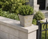 7" Gray Recycled Plastic Indoor Outdoor Square Pot Planter