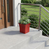7" Red Recycled Plastic Indoor Outdoor Square Pot Planter