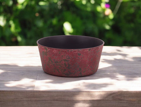 10" Red Recycled Plastic Indoor Outdoor Round Pot Planter