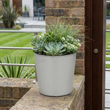 5" Silver Recycled Plastic Indoor Outdoor Round Pot Planter