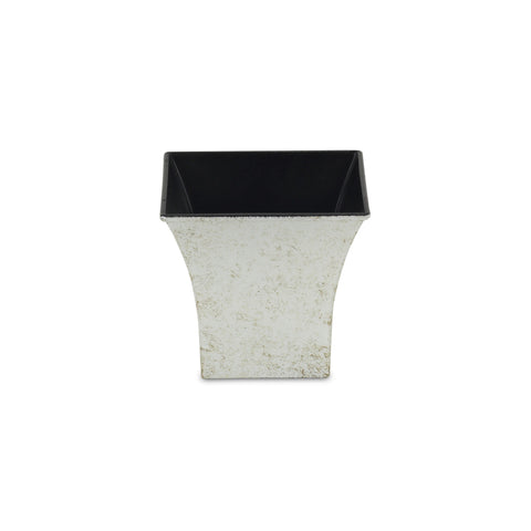 5" Cream Recycled Plastic Indoor Outdoor Square Pot Planter