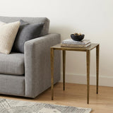 24" Brass Iron Square End Table