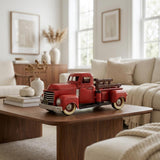 6" Red and Black Metal Hand Painted 1950's Red Truck Model Car