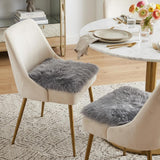 Set Of Two 17" X 17" Grey Wool Chair Pads