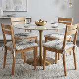 Set Of Four 17" X 17" Gradient Grey Wool Chair Pads