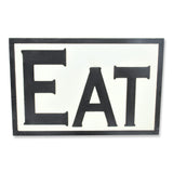 16" X 24" White and Black Eat Wood Wall Decor