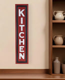 37" X 8" Red and White Kitchen Metal Wall Decor
