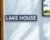 5" X 24" Blue and White Lake House Metal Wall Decor