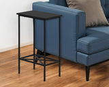 24" Black Wood And Metal End Table With Shelf