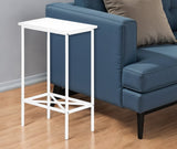 24" White Wood And Metal End Table With Shelf
