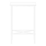 24" White Wood And Metal End Table With Shelf