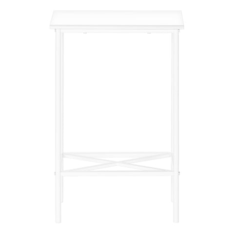24" White Wood And Metal End Table With Shelf