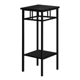 28" Black Square End Table With Shelf