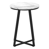 22" Black And White Round End Table