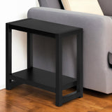 22" Black Wood And Metal Frame End Table With Shelf