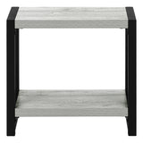 22" Gray And Black Wood And Metal Frame End Table With Shelf
