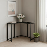 32" Black Laminate and Iron Frame End Table