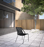 Set of Two 22" Black Metal Outdoor Dining Chair