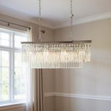 Black Unique Statement Eight Light Metal and Crystal Glass Chandelier With Clear Shades