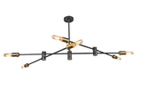Bronze Sputnik Six Light Metal Chandelier