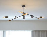 Bronze Sputnik Six Light Metal Chandelier