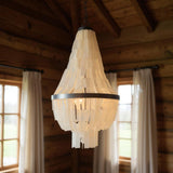 Bronze Unique Statement Three Light Metal Chandelier With White Shades