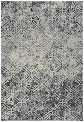 5' X 8' Grey Diamond Area Rug