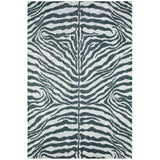 5' X 8' Grey Zebra Print Shag Handmade Non Skid Area Rug