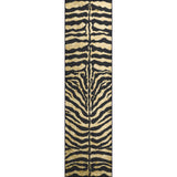 8' Gold Animal Print Shag Handmade Runner Rug