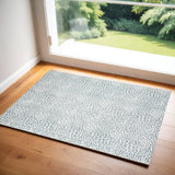 2' X 3' Grey Leopard Print Shag Handmade Non Skid Area Rug
