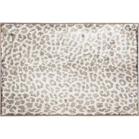 2' X 3' Beige And Brown Leopard Print Handmade Area Rug