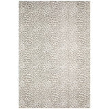 3' X 5' Beige and Cream Leopard  Print Shag Handmade Non Skid Area Rug