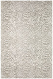 5' X 8' Beige and Cream Leopard  Print Shag Handmade Non Skid Area Rug