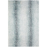 5' X 8' Grey Gazelle Print Shag Handmade Non Skid Area Rug