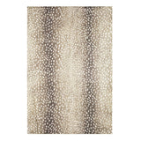 5' X 8' Beige Gazelle Print Shag Handmade Non Skid Area Rug
