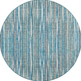 4' Blue Round Ombre Tufted Handmade Area Rug