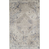 5' X 8' Ivory Oriental Distressed Area Rug
