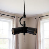 Black Bulb Three Light Metal Chandelier