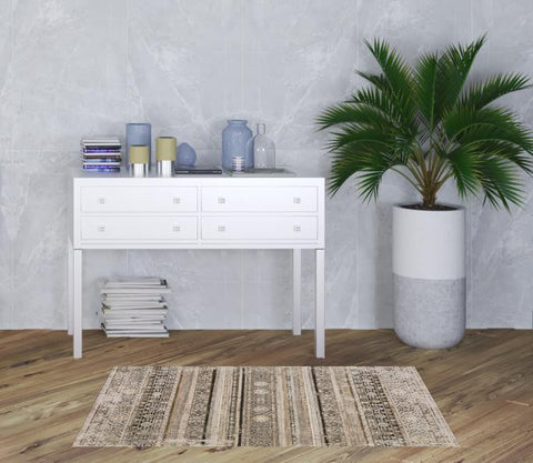 3' X 5' Brown Oriental Area Rug With Fringe