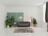 5' X 8' Black Oriental Area Rug With Fringe