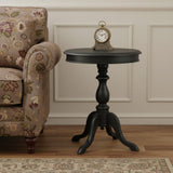 25" Black Manufactured Wood Round End Table