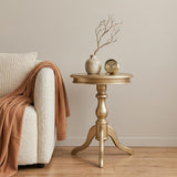 25" Champagne Wood Round End Table