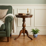 25" Dark Brown Manufactured Wood Round End Table