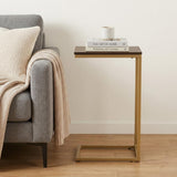25" Dark Brown Solid Wood And Steel Frame End Table