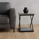 20" Black And Brown Manufactured Wood Square End Table